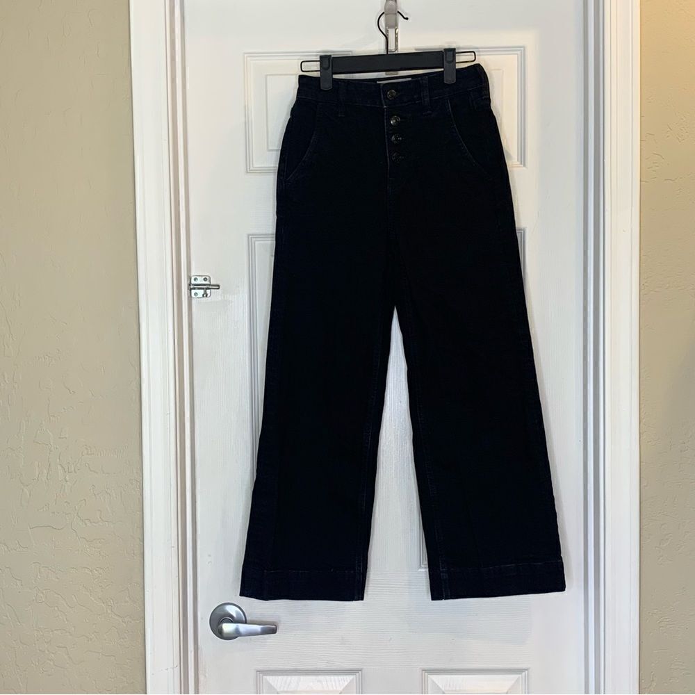 Everlane The Wide Leg Jean Black Size 24 Ankle Button Fly